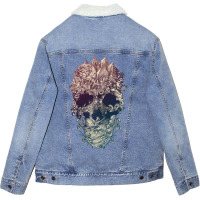 Skull Floral Unisex Sherpa-lined Denim Jacket | Artistshot