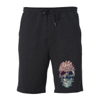 Skull Floral Fleece Short | Artistshot