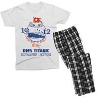 Titanic Vintage Poster Cruise Sinking Ship Atlanti Men's T-shirt Pajama Set | Artistshot