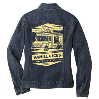 Fresh Natural Vanilla Ices Ice Ice Cream Ladies Denim Jacket | Artistshot