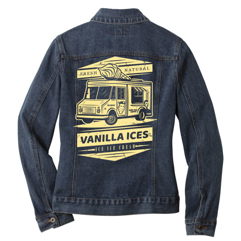 Fresh Natural Vanilla Ices Ice Ice Cream Ladies Denim Jacket by luksixhefri0 | Artistshot