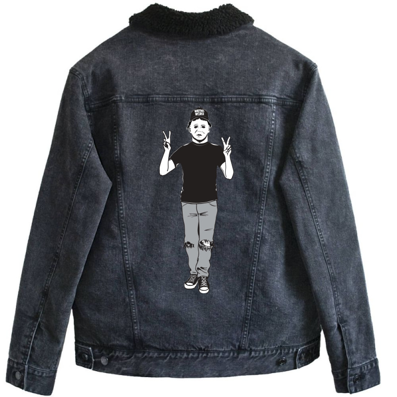 Halloween Mike Myers Mashup Unisex Sherpa-Lined Denim Jacket by mintoosaenanf | Artistshot