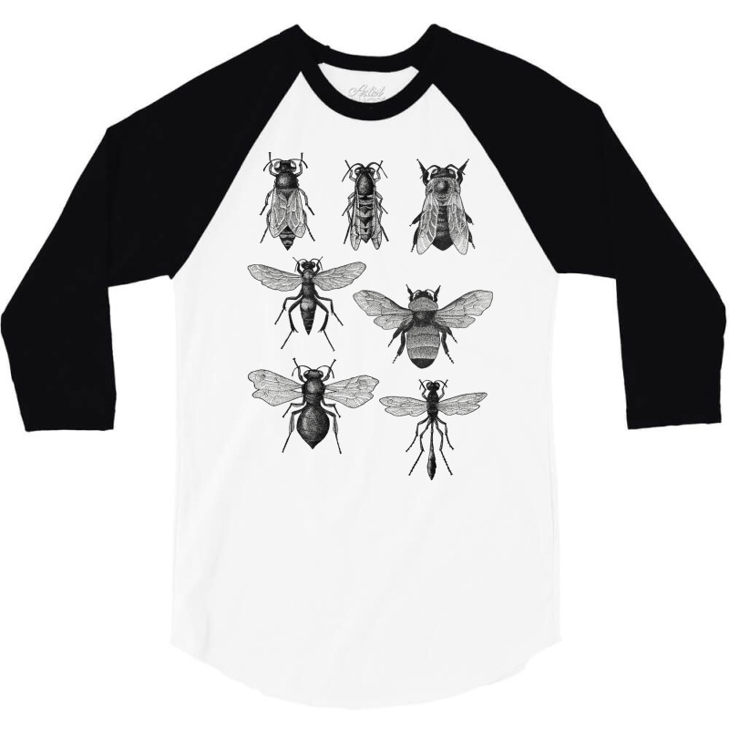 Bees And Wasp Funny Hippie 3/4 Sleeve Shirt | Artistshot