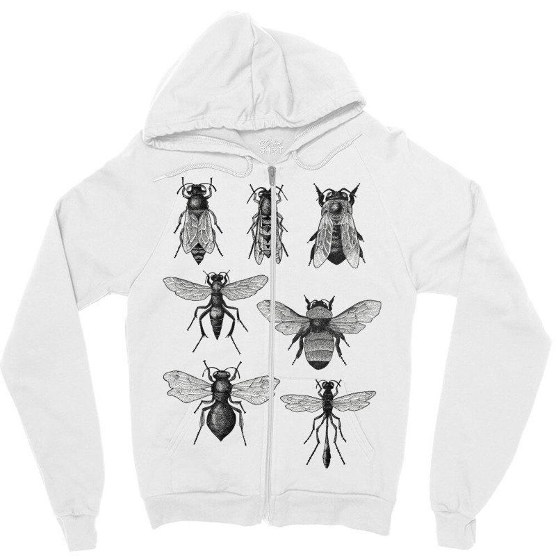 Bees And Wasp Funny Hippie Zipper Hoodie | Artistshot