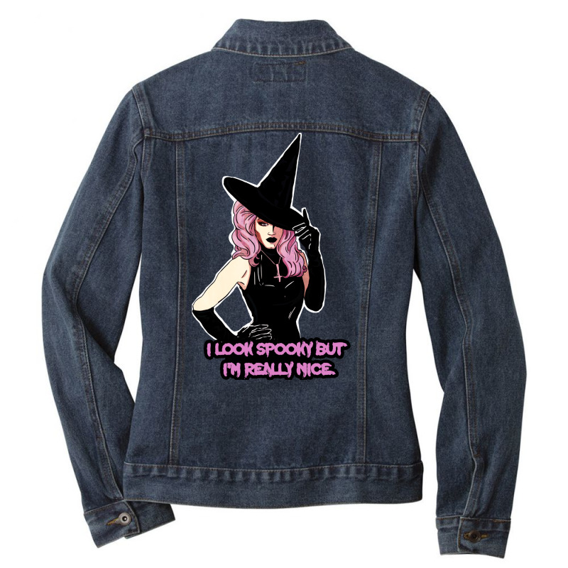 I Look Spooky Ladies Denim Jacket by bulgannsomom | Artistshot