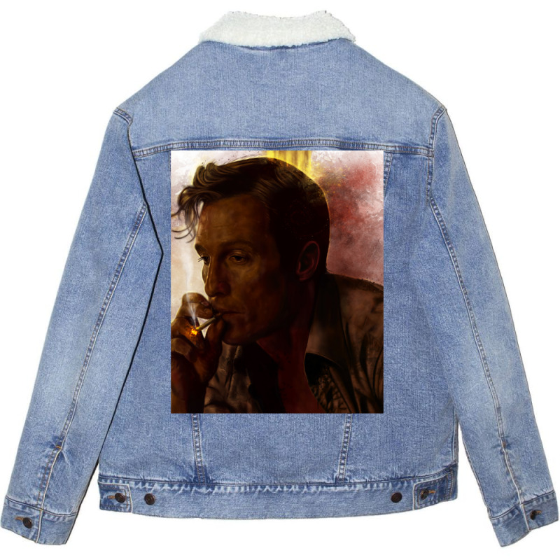 True Detective   Rust Cohle Unisex Sherpa-Lined Denim Jacket by nadiehirlok | Artistshot