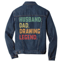 Husband Dad Drawing Legend Draw Vintage Men Denim Jacket | Artistshot