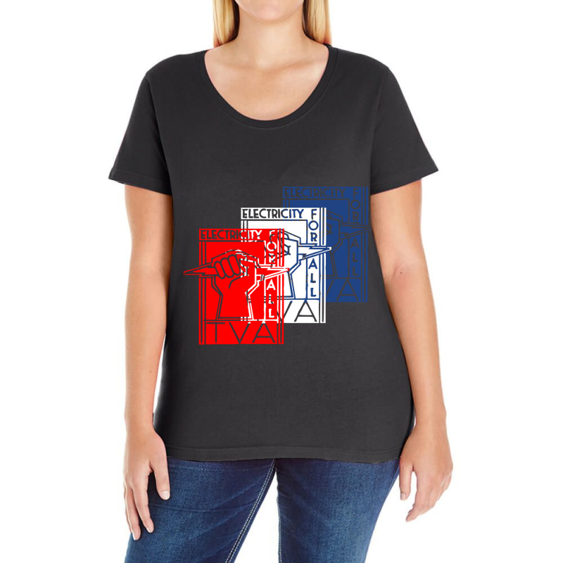 Tva Tennessee Valley Authority Patriotic New Deal Ladies Curvy T-Shirt by jorsievinettc | Artistshot