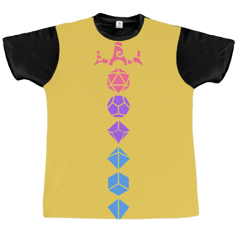 Colorful Polyhedral Dice Set Sword Roleplaying And Graphic T-shirt | Artistshot