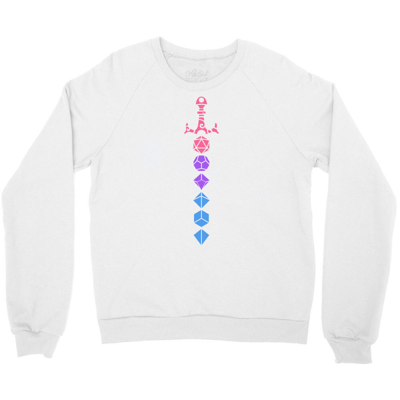 Colorful Polyhedral Dice Set Sword Roleplaying And Crewneck Sweatshirt | Artistshot