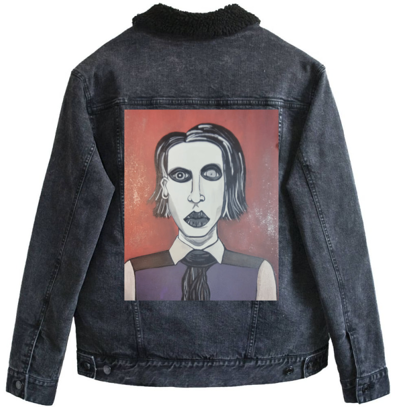 Marilyn Manson Unisex Sherpa-Lined Denim Jacket by cevassanadel | Artistshot