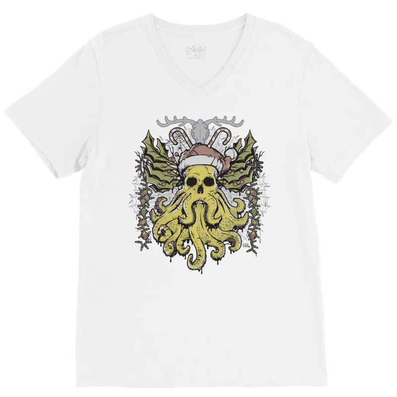 Merry Cthulhumas! V-Neck Tee by cevassanadel | Artistshot