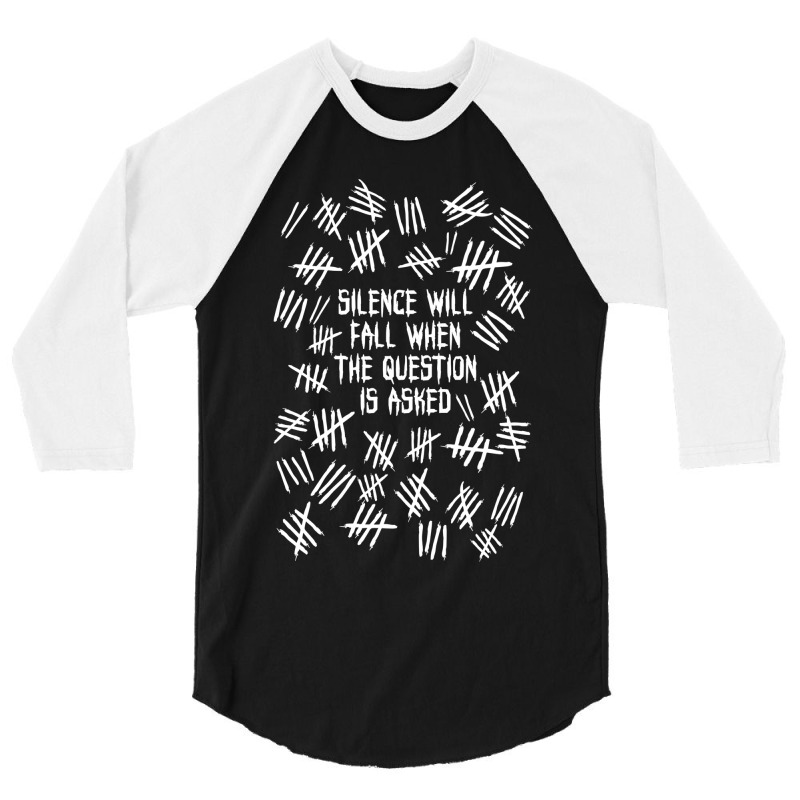 Silence Asked White 3/4 Sleeve Shirt | Artistshot