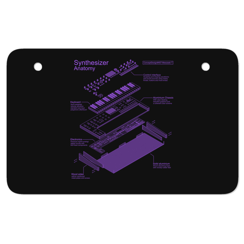 Synthesizer Anatomy Of A Synth For Electronic Musi Atv License Plate | Artistshot