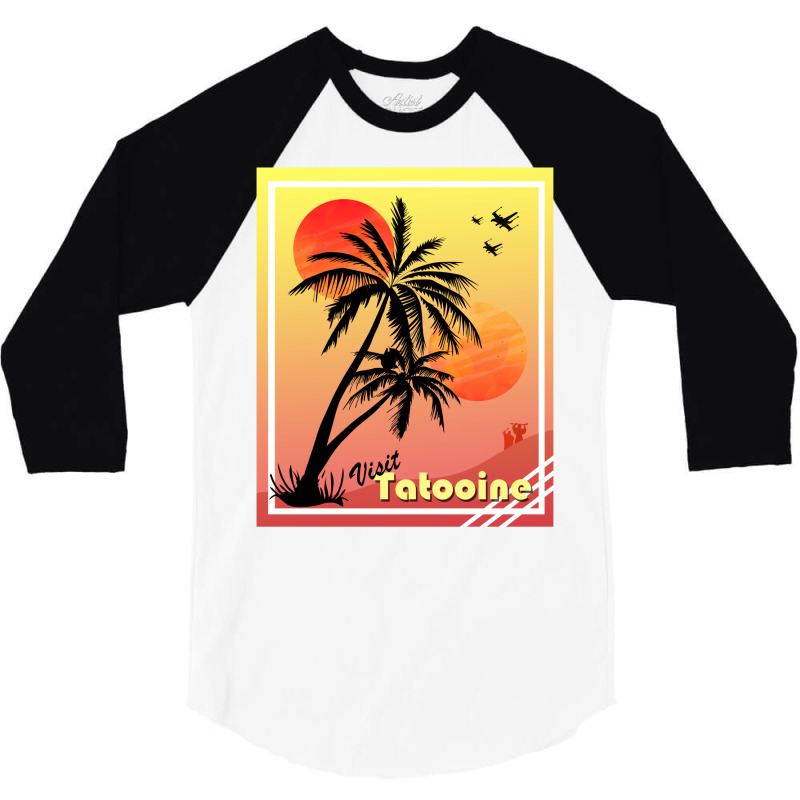 Tatooine Cool Funny Summer Sunset Tropical Poster 3/4 Sleeve Shirt | Artistshot