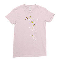 Music Notes Cool White And Yellow Ladies Fitted T-shirt | Artistshot