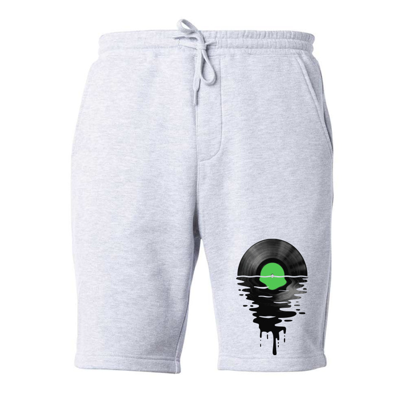 Music Vinyl Cool Sunset Sunset  Green Fleece Short by lyxellseradjq | Artistshot