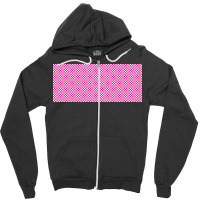 Pink Check Small Squares Pattern Zipper Hoodie | Artistshot