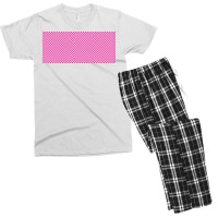 Pink Check Small Squares Pattern Men's T-shirt Pajama Set | Artistshot