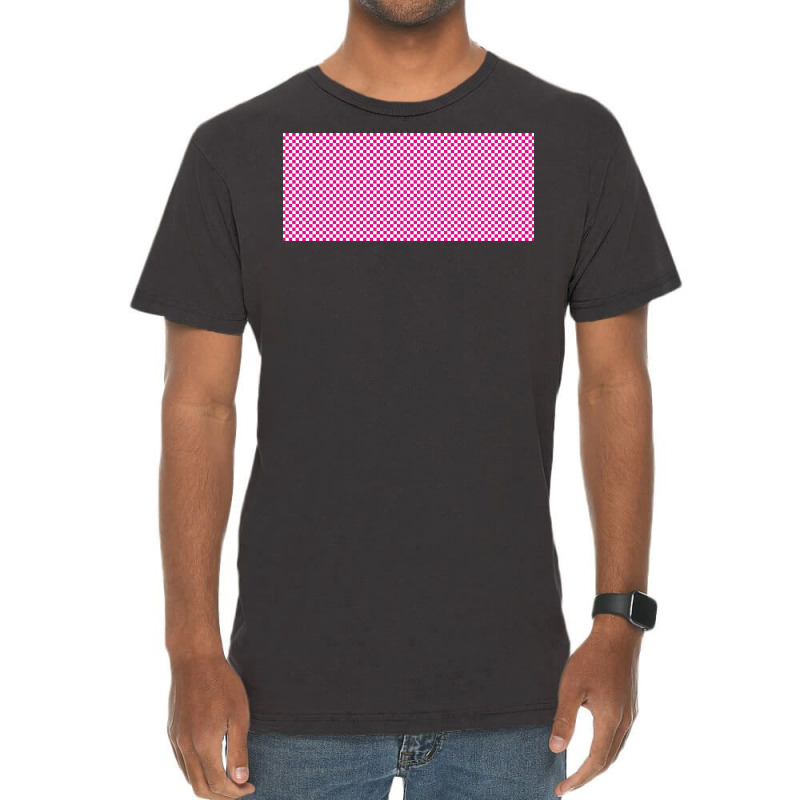 Pink Check Small Squares Pattern Vintage T-Shirt by American choice | Artistshot