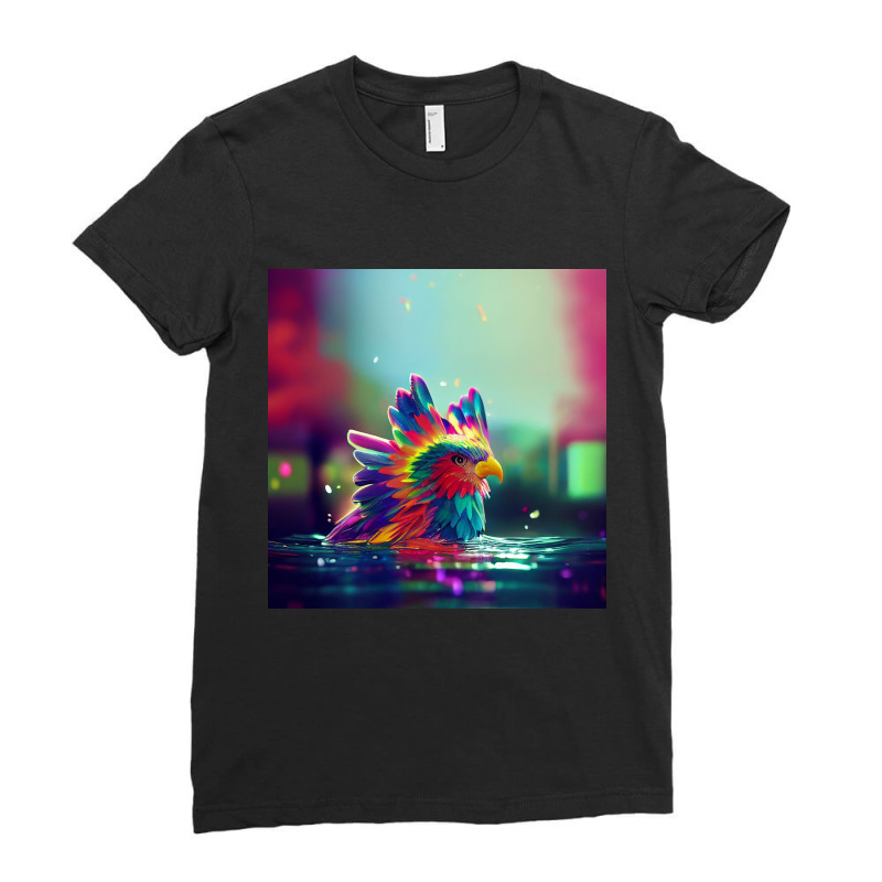 Selo Wae Cute Rainbow Eagle Splashing In Colorful Ladies Fitted T-Shirt by Kailooma | Artistshot