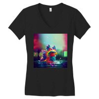 Selo Wae Cute Rainbow Eagle Splashing In Colorful Women's V-neck T-shirt | Artistshot