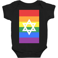 Jewish Lgbt+ Pride Flag Baby Bodysuit | Artistshot