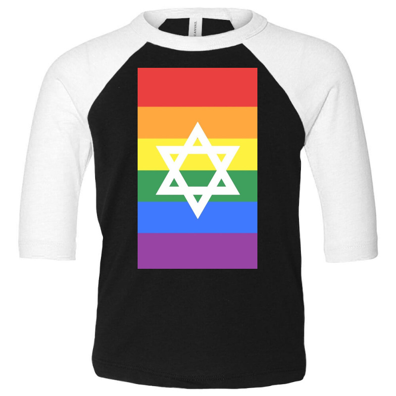 Jewish Lgbt+ Pride Flag Toddler 3/4 Sleeve Tee | Artistshot