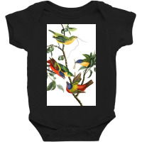 John James Audubon   Painted Bunting Baby Bodysuit | Artistshot