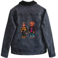 Funny Bear Unisex Sherpa-lined Denim Jacket | Artistshot