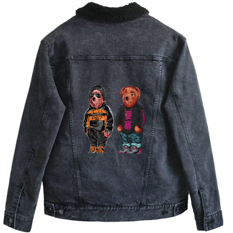 Funny Bear Unisex Sherpa-Lined Denim Jacket by michaelkcarpenter | Artistshot