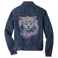 Hip 80s Crazy Lady Retro Cat Men Denim Jacket | Artistshot