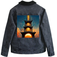 Tower Design Ideas In 1454 Unisex Sherpa-lined Denim Jacket | Artistshot