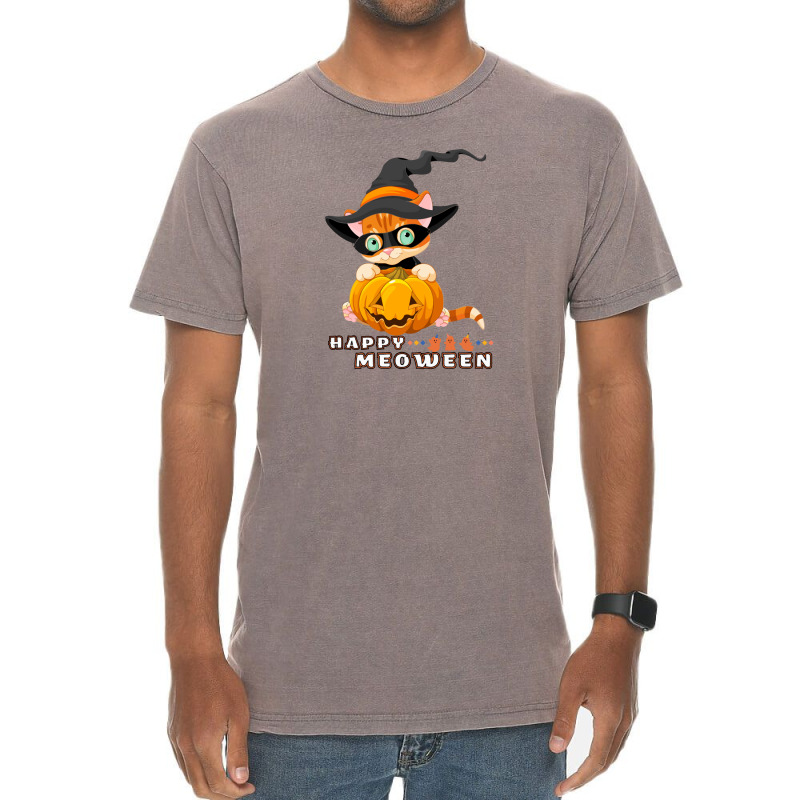 Happy Meoween Kitty Vintage T-shirt | Artistshot