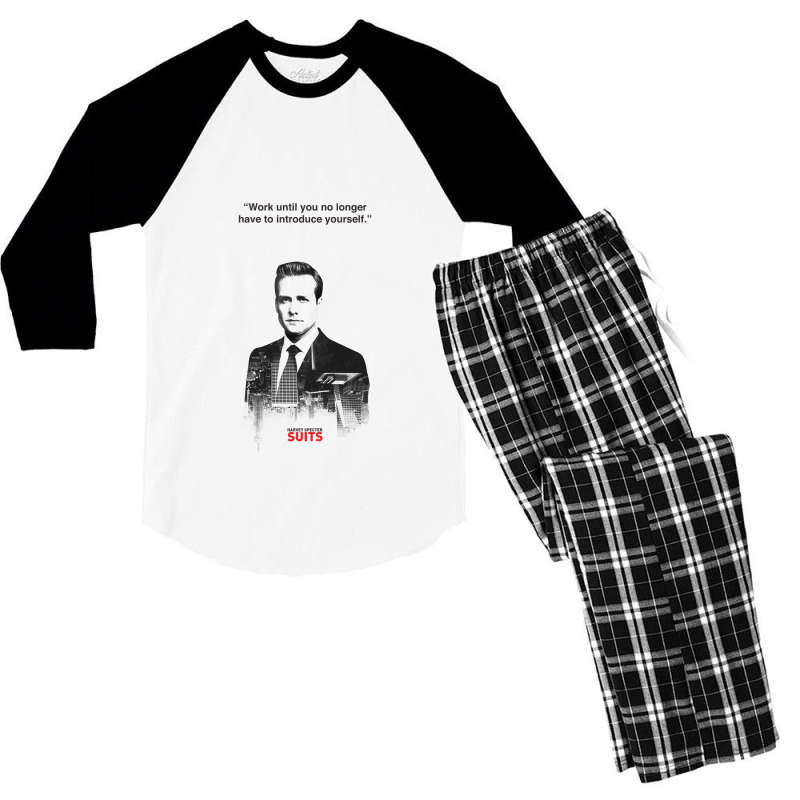 Harvey Quotes  Work Until Men's 3/4 Sleeve Pajama Set by Ameduw | Artistshot