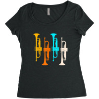 Trumpet Musical Brass Instrument For Trumpeter Mus Women's Triblend Scoop T-shirt | Artistshot