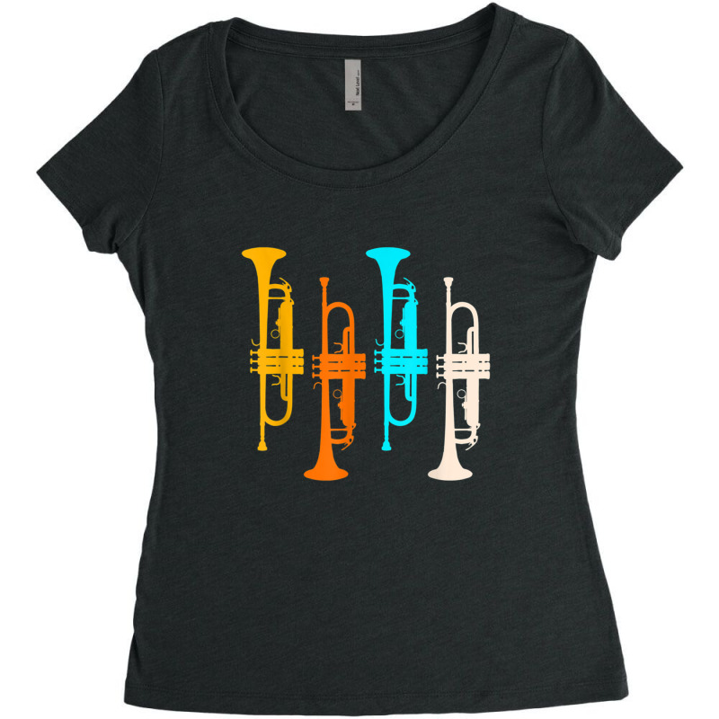 Trumpet Musical Brass Instrument For Trumpeter Mus Women's Triblend Scoop T-shirt by DAVIDJOHNSANDISON | Artistshot