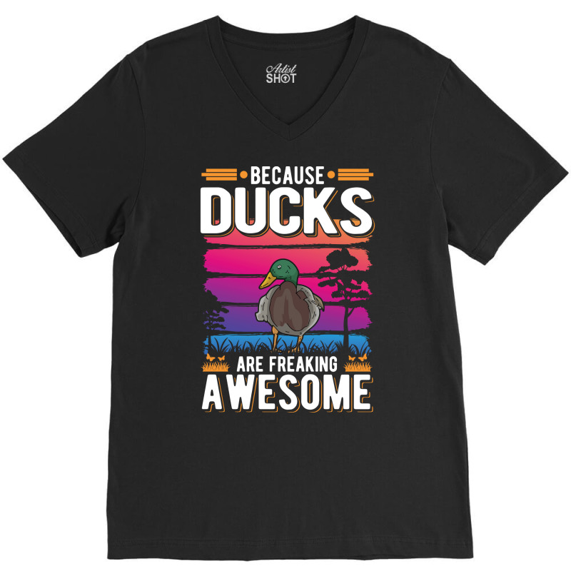 Duck Gift Breeder Retro Tumblr V-Neck Tee by atitikanokok | Artistshot