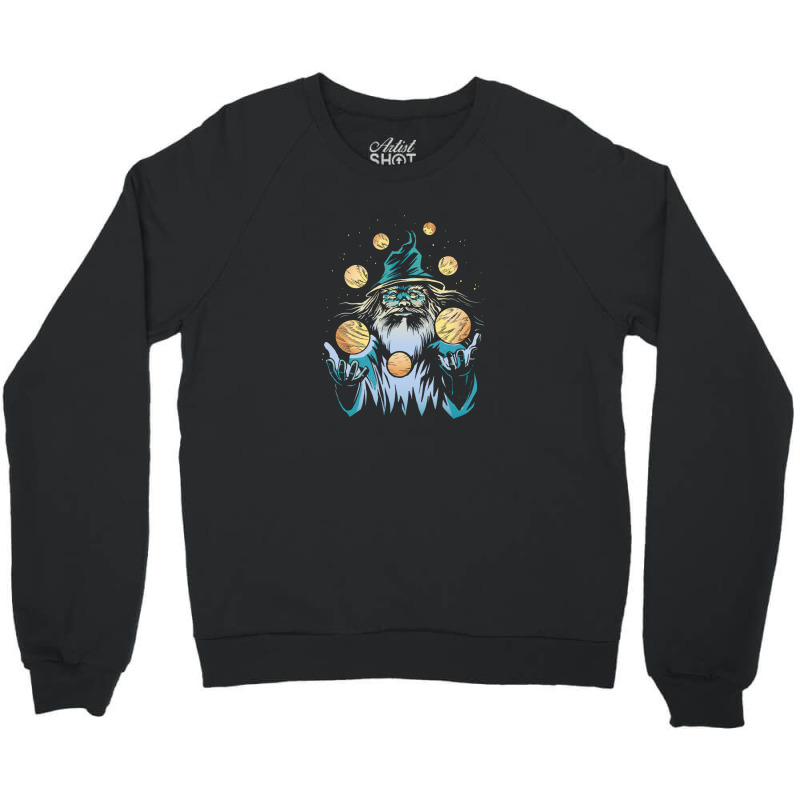 Wizard Juggling Plane Crewneck Sweatshirt by trustedart | Artistshot