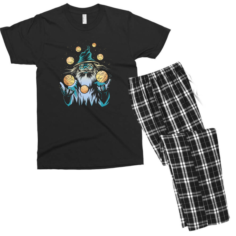 Wizard Juggling Plane Men's T-shirt Pajama Set by trustedart | Artistshot