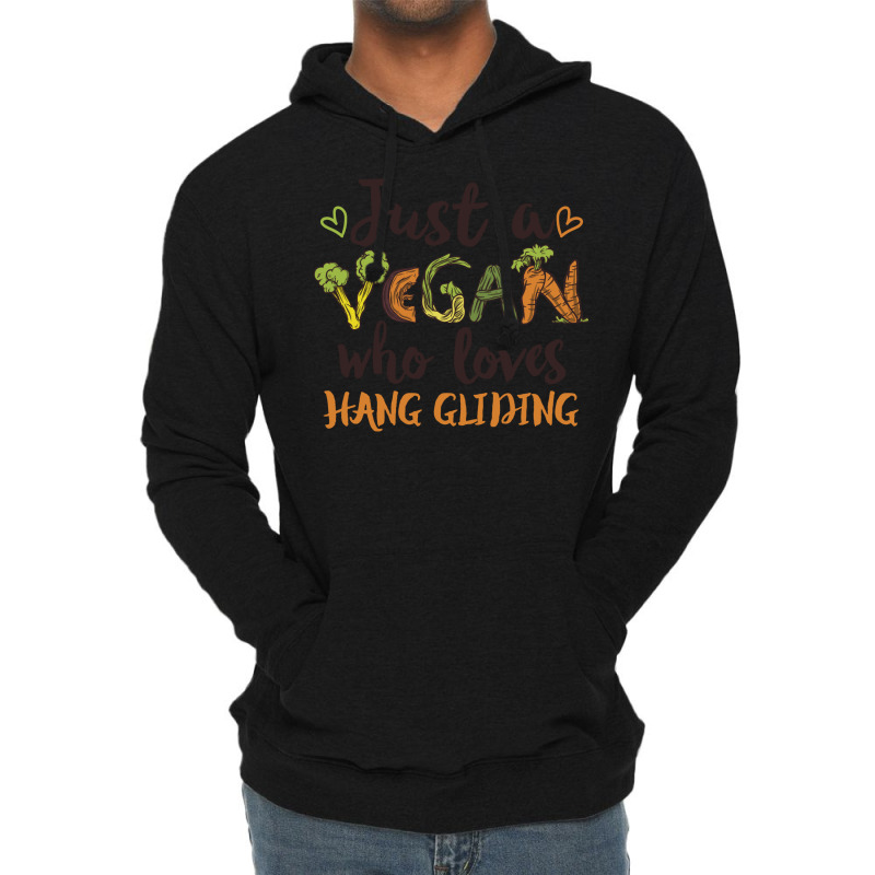 Just A Vegan Who Loves Hang Gliding Gift Tumblr Lightweight Hoodie by posthputinoo | Artistshot