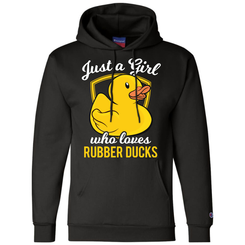 Rubber Duck Just A Girl Who Loves Rubber Ducks Red Champion Hoodie by atitikanokok | Artistshot