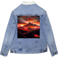 Sunset Time Unisex Sherpa-lined Denim Jacket | Artistshot