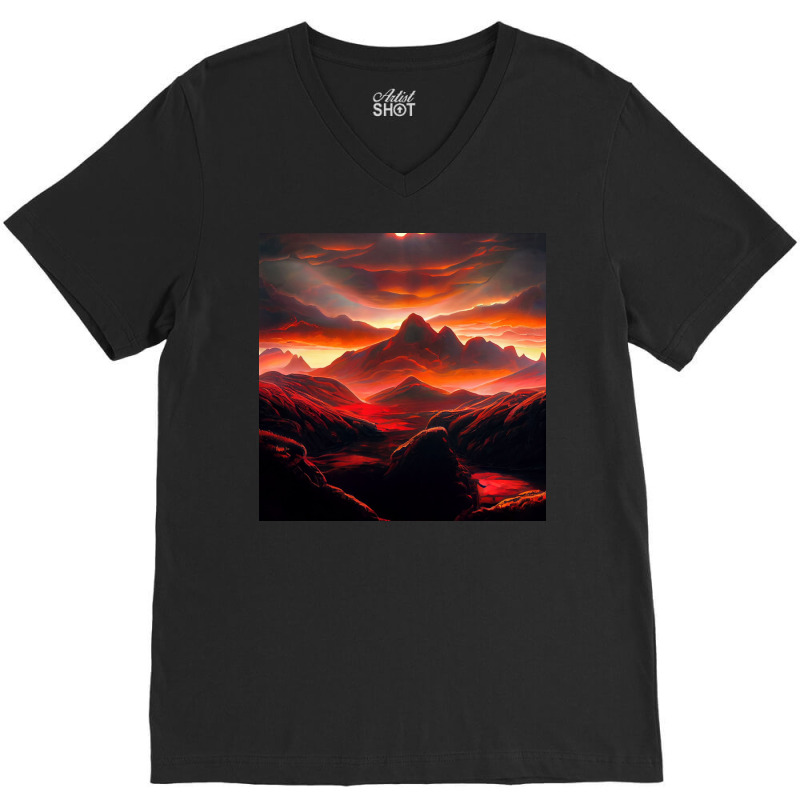 Sunset Time V-Neck Tee by TheDol | Artistshot