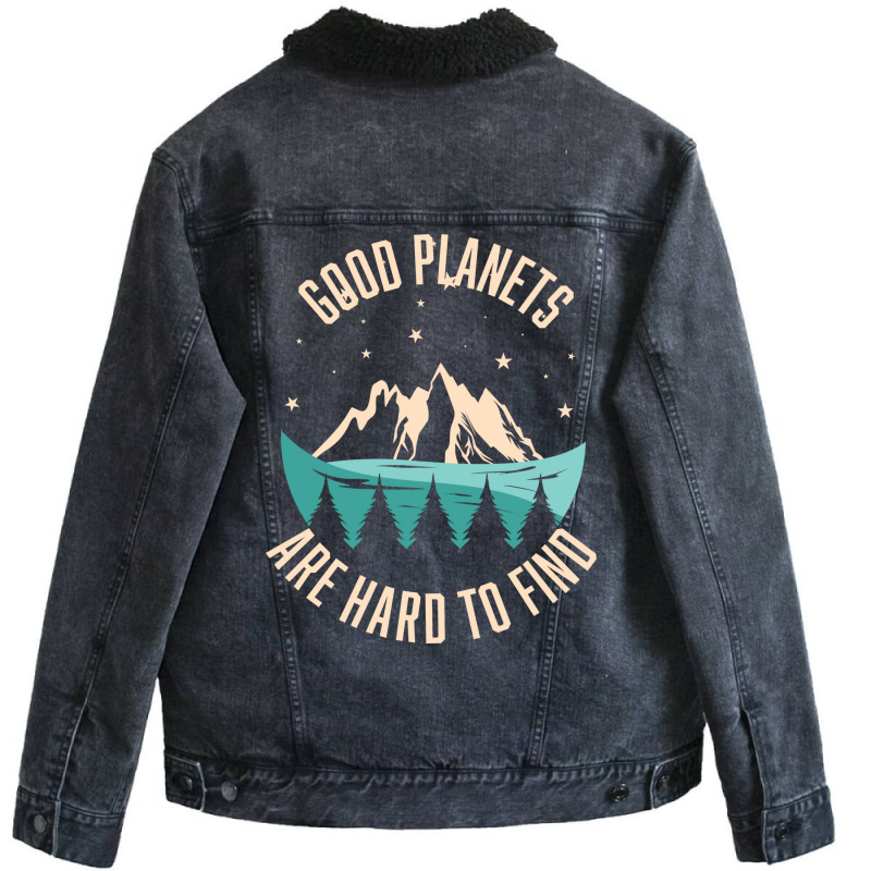 Good Planets Are Hard To Find Retro Unisex Sherpa-lined Denim Jacket | Artistshot