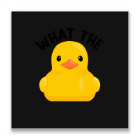 What The Duck Rubber Ducky Funny Humor Retro Metal Print Square | Artistshot