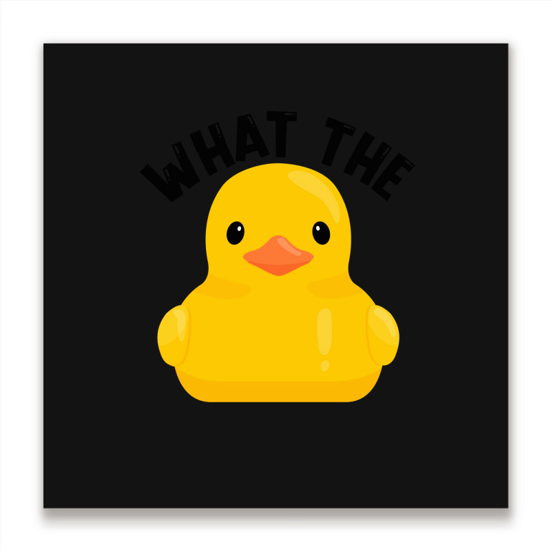 What The Duck Rubber Ducky Funny Humor Retro Metal Print Square | Artistshot