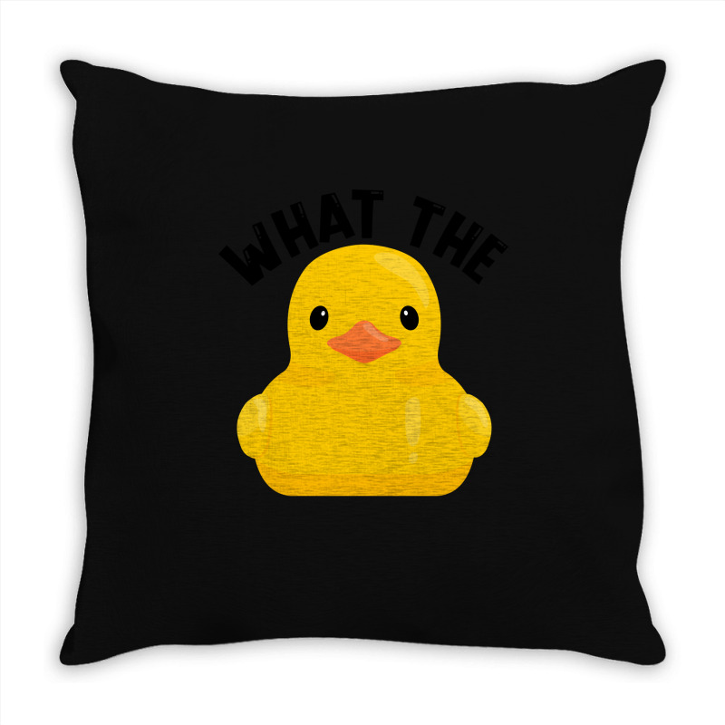 What The Duck Rubber Ducky Funny Humor Retro Throw Pillow | Artistshot