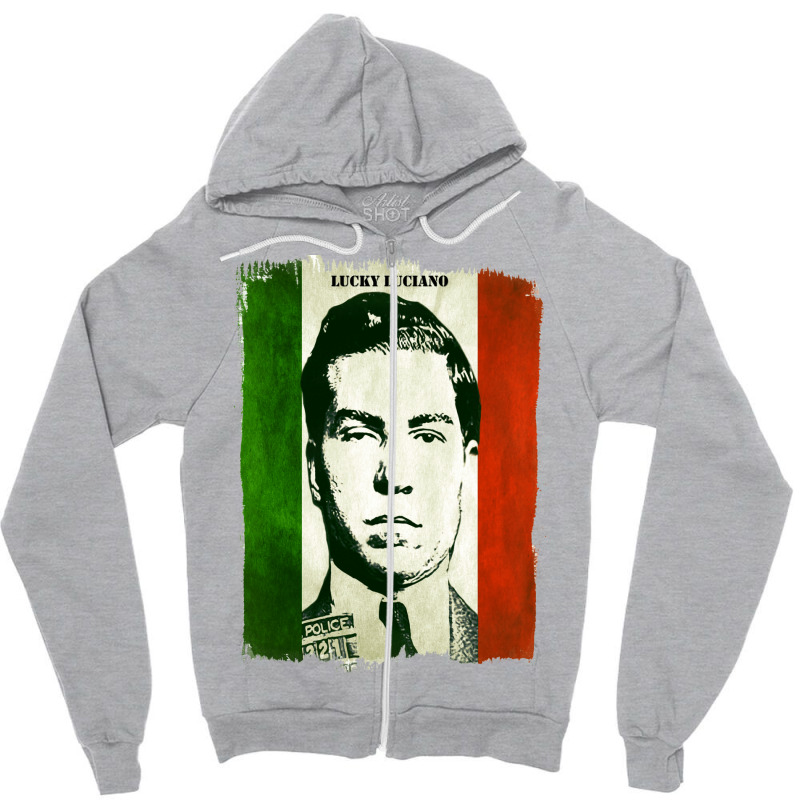 Lucky Luciano Italy Flag Zipper Hoodie | Artistshot