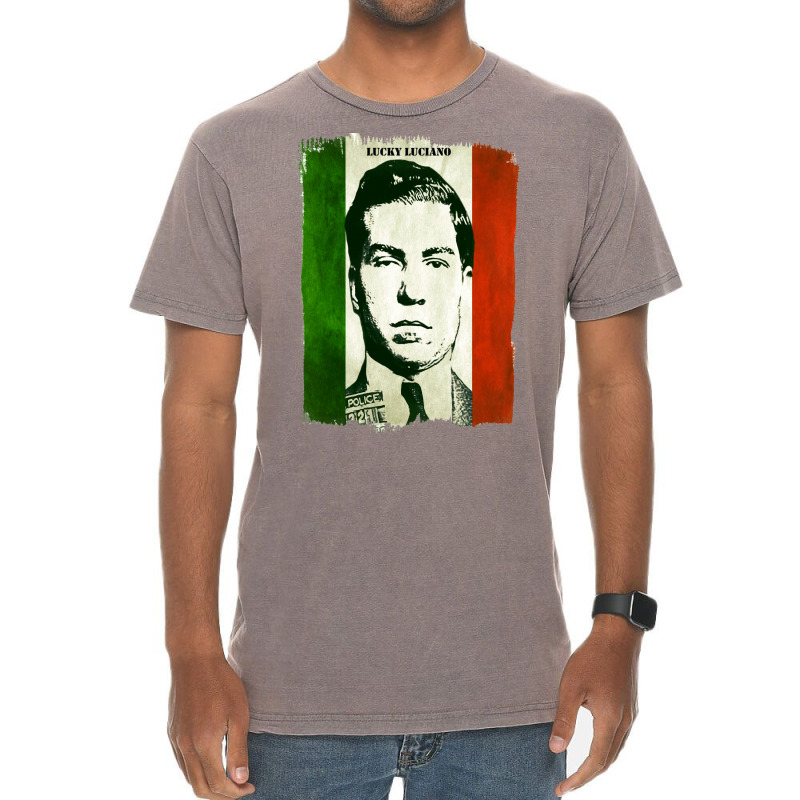 Lucky Luciano Italy Flag Vintage T-shirt | Artistshot